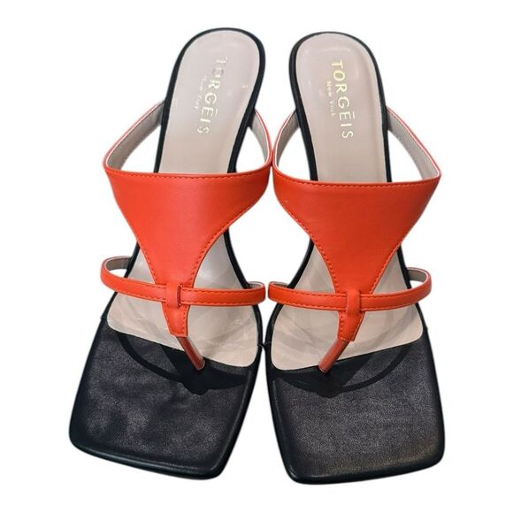 New TORGEIS Aconite Women's Orange Heeled Slide Sandals 8 - Picture 4 of 6